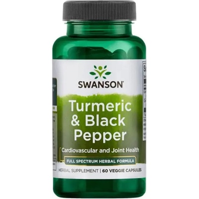 Swanson Turmeric & Black Pepper, 60 капсули, Swanson (SW1613)