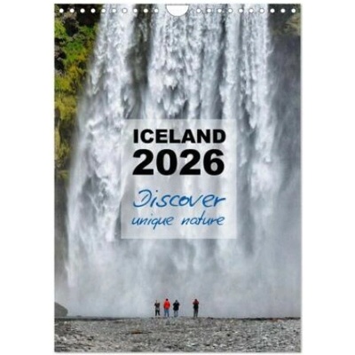 Iceland Discover unique nature UK Version Wall DIN A4 portrait, CALVENDO 12 Month Wall 2026