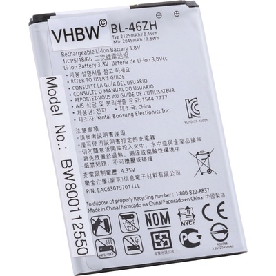 VHBW Батерия за LG K7 / K8 (2016), BL-46ZH, 2125 mAh (800112550)