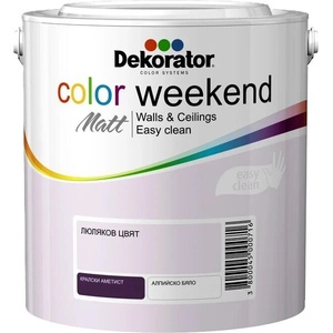 Dekorator Цветен латекс DEKORATOR Color Weekend Matt Люляков цвят- 2.5 литра (11-67)