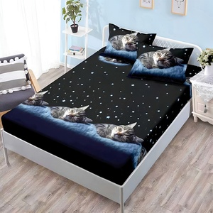 EmonaMall Долен чаршаф с ластик и две калъфки (за матрак от 160x200 до 180x200) EmonaMall, 3 части - Модел S19311 (S19311-66666L)