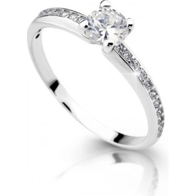 Zlatnictví U Kostela dámský zásnubní prsten z bílého zlata DLR 2354