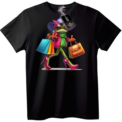 NOONEBRAND Тениска с модна жаба - XS, Black