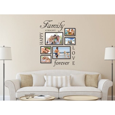 Комплект - Стикер за стена + 6 броя рамки за снимки (21002)