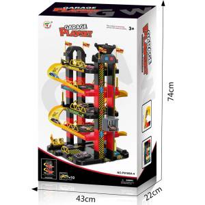  Garage Playset - гараж на 5 нива с асансьор и 10 колички