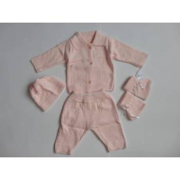 Image 1 of ИНО СТИЛ Плетен бебешки комплект в розово, 50