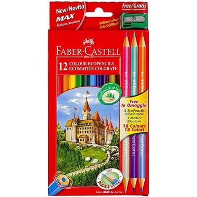 Faber-Castell Faber-Castell: Комплект цветни моливи - 12+3 бр (110312)