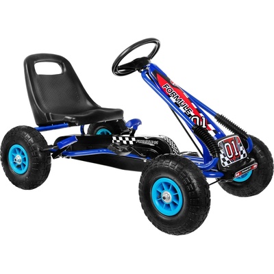JOKO Šľapacia motokára na pedály Formula s voľnobehom nafukovacie kolesá modrá