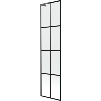 Mexen Next L параван за вана с 1 крило 50 x 150 cm, черна решетка, gun gray четкан - 895-050-000-03-77-66 (895-050-000-03-77-66)