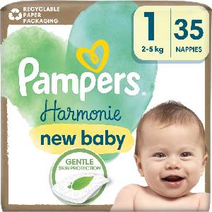 Pampers Harmonie Size 1 еднократни пелени 2-5 kg 35 бр