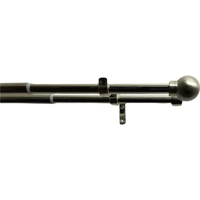 Dvojitá záclonová souprava roztaž. Koule 16/19 mm ušl. ocel, 120 - 230 cm