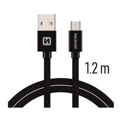 Swissten 71522201 USB / Micro USB, textile, 1,2m, černý
