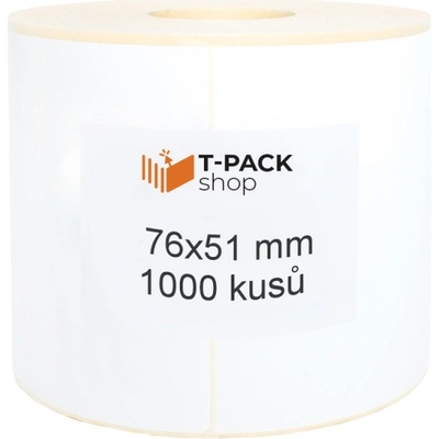 T-Pack ETT07605101 Termoetikety 76x51 mm bilé návin 1000 ks