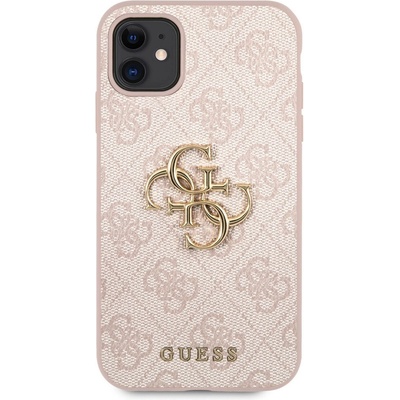 GUESS Калъф Guess - PU 4G Metal Logo Case, iPhone 11, розов (3666339006662)