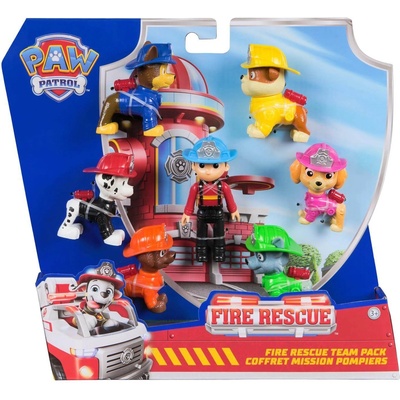 Spin Master Комплект фигури Spin Master Paw Patrol Fire Rescue - Спасителен екип, 7 броя (97234)