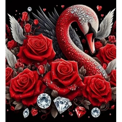 Norimpex Diamantové malování Labuť s růžemi a diamanty 30 x 40 cm – Hledejceny.cz