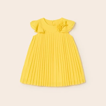 Image 1 of Mayoral Плисирана рокля с цветя за бебе момиче в жълто Майорал