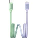 USAMS IPAD / IPAD 2 / IPAD 3-то поколение USAMS BICOLOR кабел за данни Type-C - Lightning, 120 см, ЗЕЛЕН/ЛИЛИЛИЙСКИ SJ757USB02 (SJ757USB02)