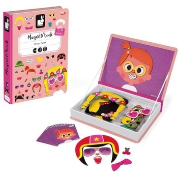 Janod Magnetibook Забавни лица момичета Магнитна книга за деца