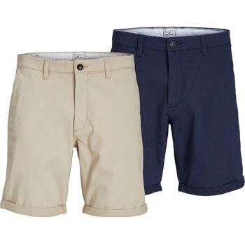 Jack and Jones Мъжки панталони тип чино Jack and Jones 2-Pack Dave Chino Short Mens - Tan/Navy