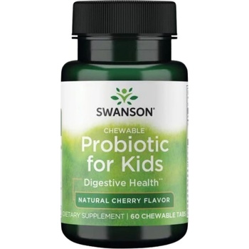 Swanson Chewable Probiotic for Kids - Natural Cherry Flavor [60 Дъвчащи таблетки] Череша
