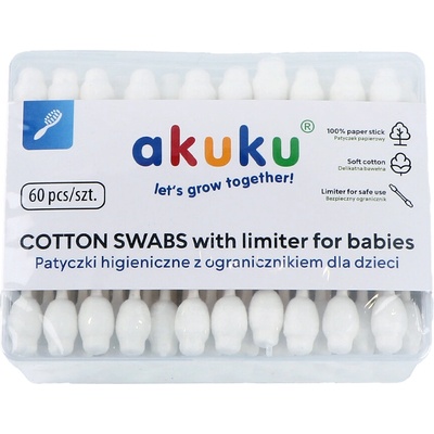 Akuku Detské vatové tyčinky 60 ks