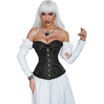 Sexy Elephant® 12 Pieces Soft Steel Bones Black Sexy Jacquard Palace Style Corset M