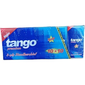  Tango носни кърпи, Бели, 3 пласта, 10 броя