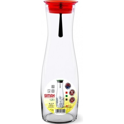Karafa na vodu Viva, Červená, SImax, 1,25 l