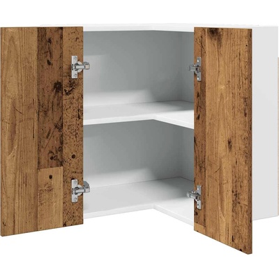 vidaXL Ъглов шкаф за окачване "Lyon", старо дърво, 57x57x60 см, инженерно дърво (856122)