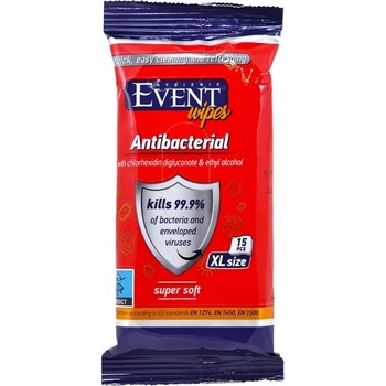 Image 1 of Event Антибактериални мокри кърпи Event - С алкохол, 15 броя (2EV02ANT201ALC015A)