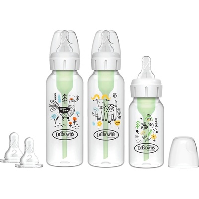 Dr. Brown's Комплект шишета за новородено Dr. Brown's Options+ - Anti-Colic, с дизайн (SB03007-ESX)