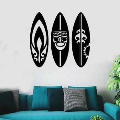dřevo života Dřevěná dekorace na zeď SURF Zvolte barvu dekoru: Černá, Rozměry (cm): 120x120