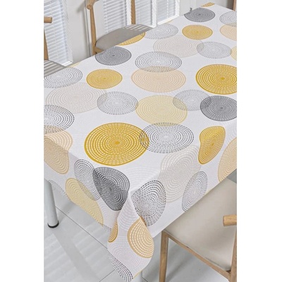 IMPOL TRADE Obrus PVC 3581565 kruhy sivo-žlté návin 20 mx140 cm