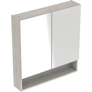 Geberit Selnova Square шкаф за висящо огледало, светъл орех, 2 врати, 79 см (501.271.00.1)