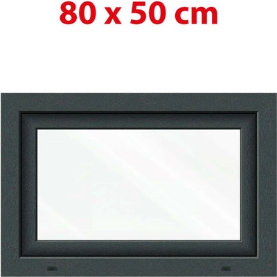 Okna hned Aplast 60 Plastové okno 80 x 50 cm sklopné antracit/bílá pro vedlejší prostory