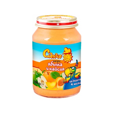 Слънчо пюре ябълка и кайсия - 190 г