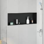 vidaXL Нишата за душ Черно 90 x 30 x 9, 5 см Неръждаема стомана (42012675)