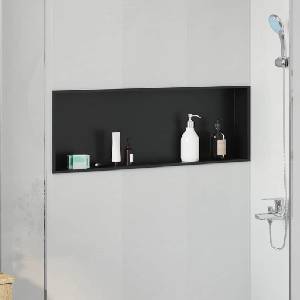 vidaXL Нишата за душ Черно 90 x 30 x 9, 5 см Неръждаема стомана (42012675)
