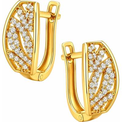 Zlaton Náušnice z kombinovaného zlata visací se zirkony 1.5cm 2.65g O12052613831