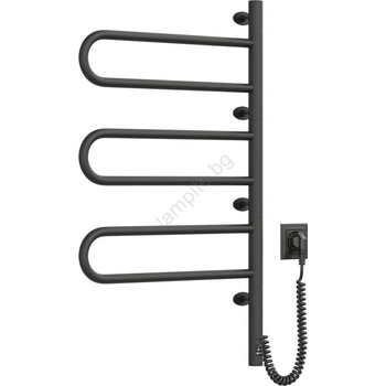 Navin Електрически въртящ се сушилник за кърпи fouette 185w/230v 81, 8 см ip44 черен (nv0004)