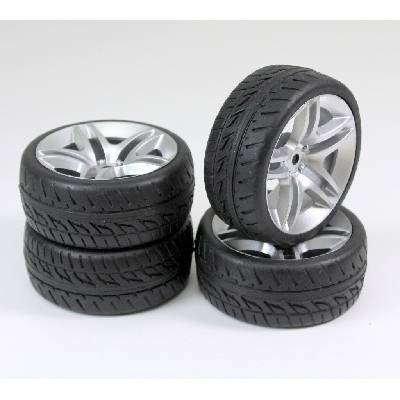 ABSIMA Гуми онроуд Wheel Set Onroad "10 Spoke / Profile" silver 1: 10 (4 pcs) Touring car Wheels Absima 2510005 (2510005)