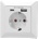 ORNO Контакт ШУКО 2p+e 16a + usb тип a+c 2.8a 14w цвят бял - or-ae-13232(gs) (or-ae-13232(gs))