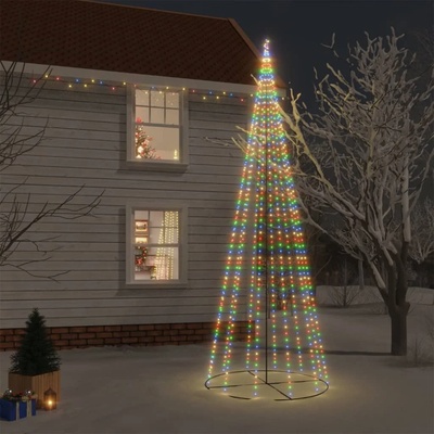 vidaXL Конусовидна елха, многоцветна, 732 LED, 160x500 см (343497)