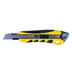 Office products Макетен нож 18мм гумиран с 2 резервни ножа