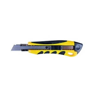 Office products Макетен нож 18мм гумиран с 2 резервни ножа