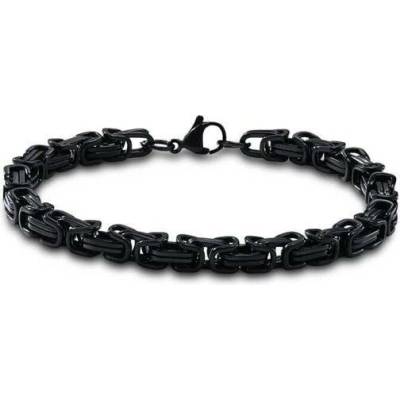 Impress Jewelry náramek z chirurgické oceli Byzantine Černý BR-714s1