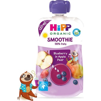 Image 1 of HiPP Био плодово смути - Ябълка, круша и боровинки 120 мл. - 12+ месеца