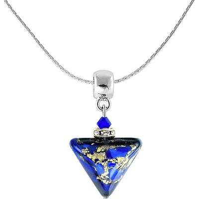 Lampglas Magický náhrdelník evening date triangle s 24-karátovým zlatom v perle NTA5