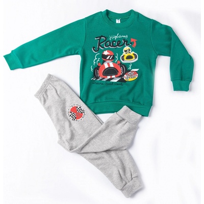 JOYCE Chlapecké bavlněné pyžamo RACER zelená